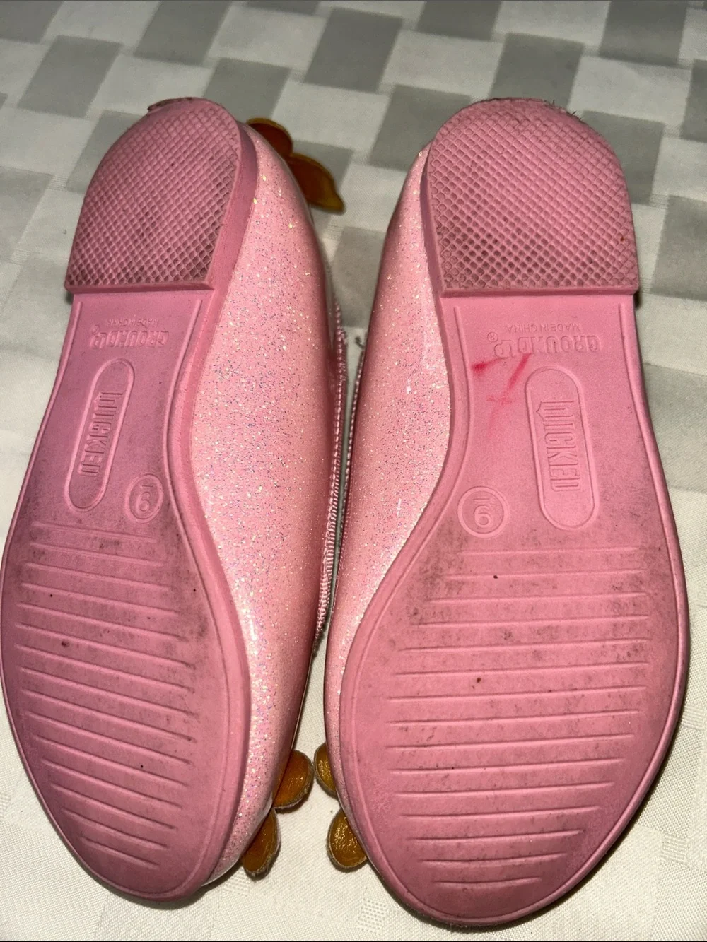 Groundup “Wicked” Pink Glitter Butterfly Slip-On Flats for Kids